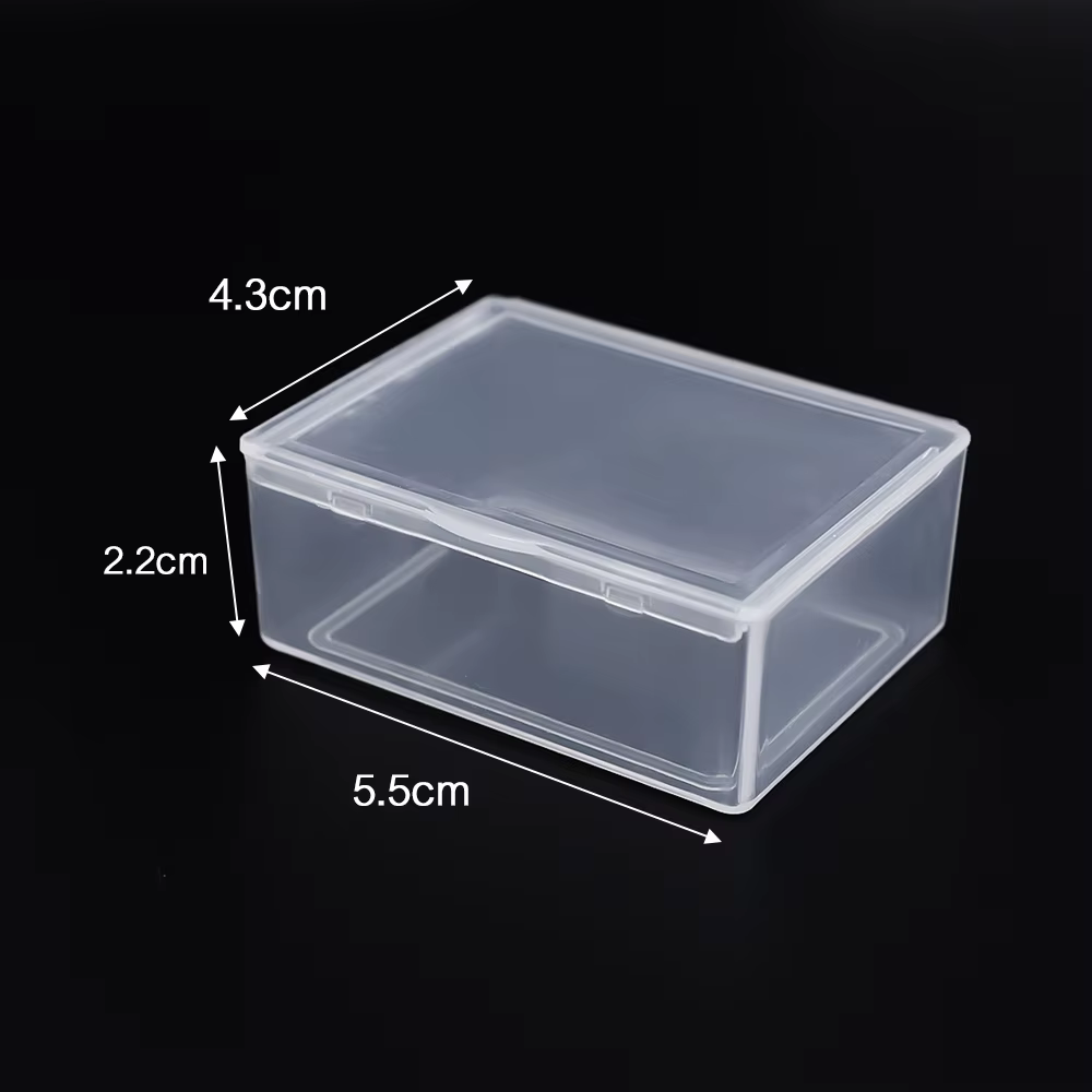 Boîte de rangement transparente avec couvercle, pour bijoux, papeterie, couvre-chef, mallette de col
