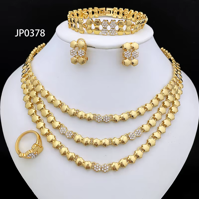 Ensembles de bijoux de couleur or pour femmes ensembles de colliers pour femmes bijoux de mode ensem
