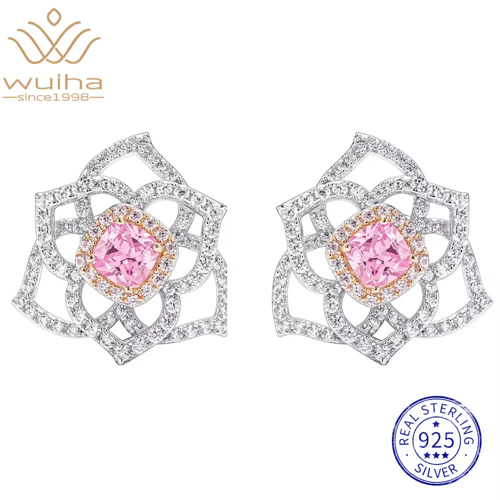 WUIHA Vintage 925 en argent Sterling laboratoire saphir diamants à haute teneur en carbone pierres p
