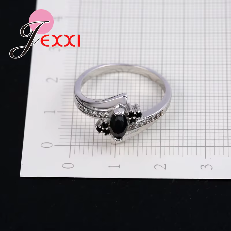 Bague en argent regardé 925 véritable pour femme, matiques de fiançailles et de mariage, cristal CZ,