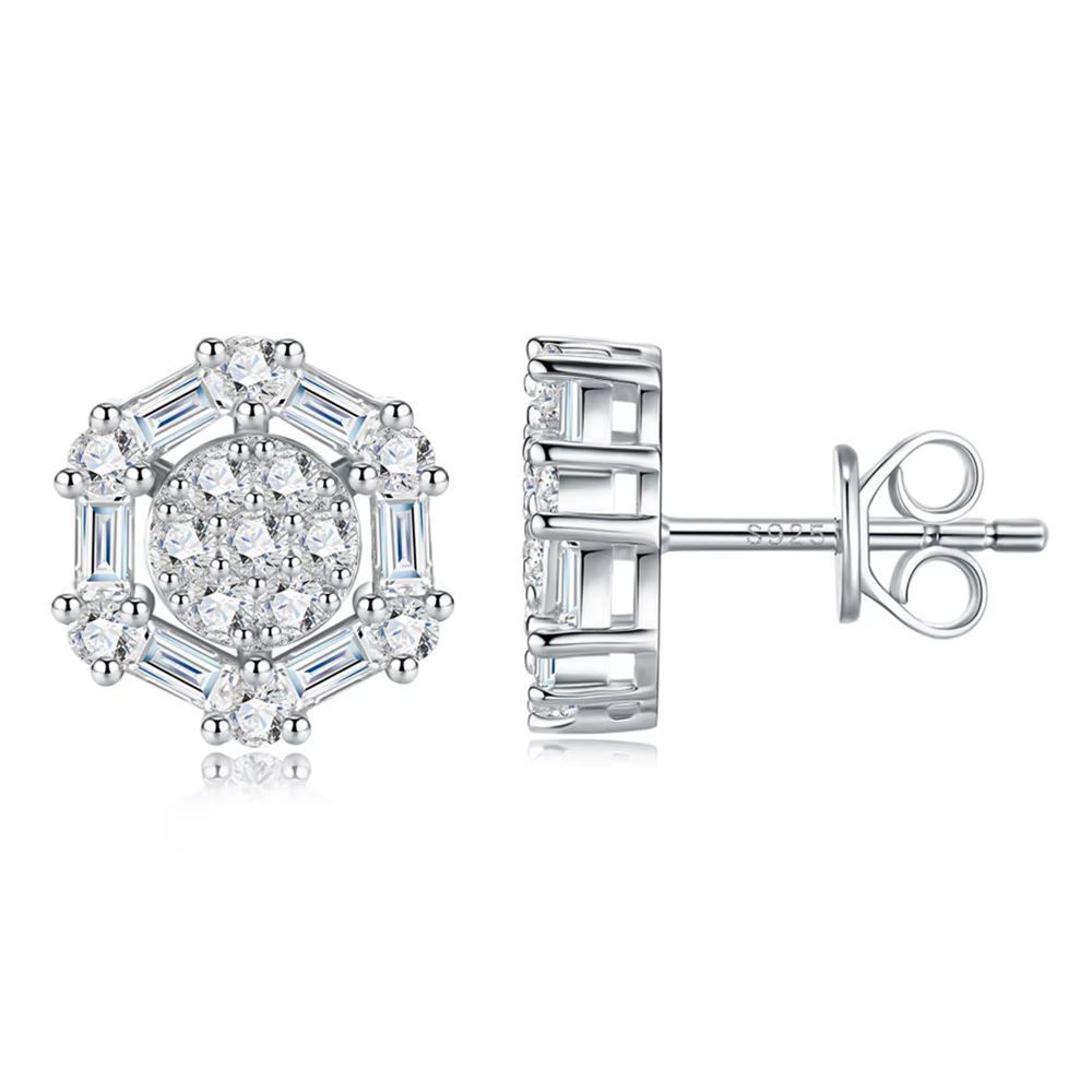 PuBang Fine Jewelry – boucles d'oreilles en argent Sterling 925 scintillant, 3EX VVS1 D, diamants Mo
