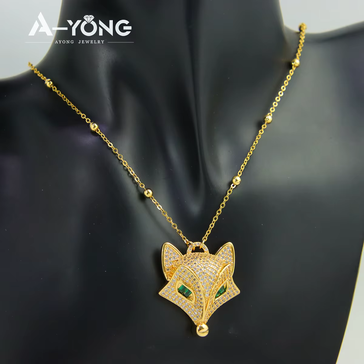 Collier pendentif en zircon brillant de luxe, plaqué or 21 carats, colliers de mariage nigérians, bi