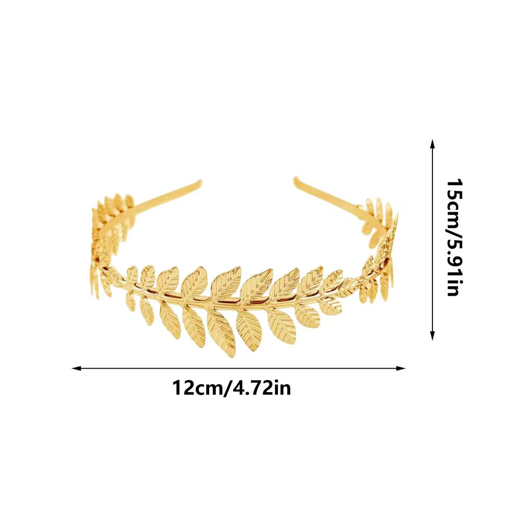 Serre-tête Feuilles d'Or Élégant Esthétique Bohème Grec pour Femmes, Filles, Amies, Mariées, Mariage