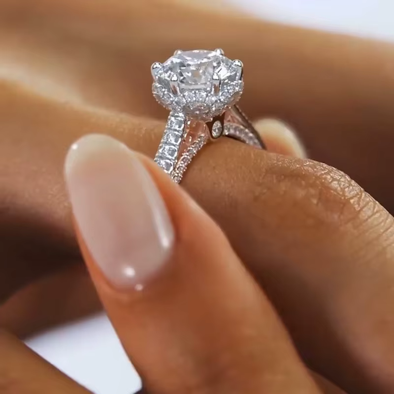 Bague de fiançailles de luxe pour femmes, cadeau de bijoux pour travailleurs, vente en gros, nouveau