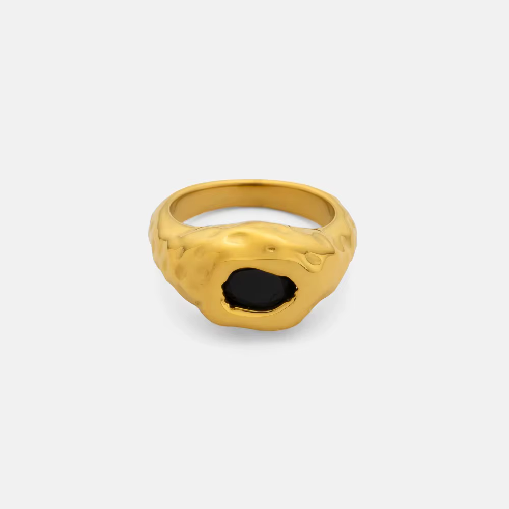Black Zunderes-Bagues Boho en Relief pour Femme, Bijoux Rétro en Acier Inoxydable Plaqué Or 18k, de 