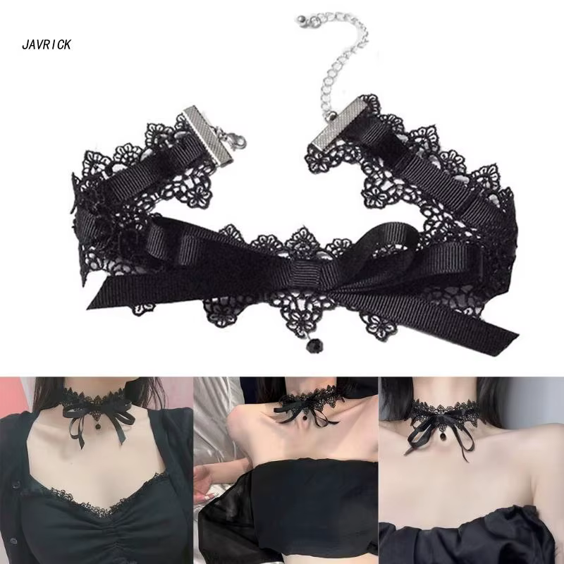 Collier ras du cou en dentelle noire, élégant, style gothique, Vintage, chaîne courte, bijoux à la m