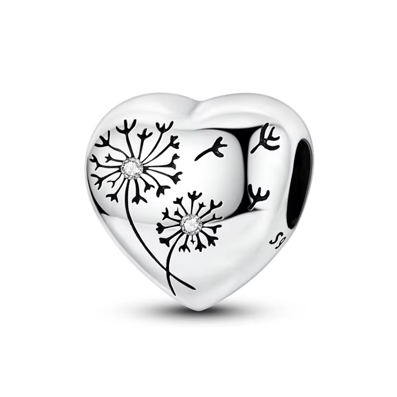 Breloques en argent sterling 925, perles en zircon, pendentif pissenlit, compatibles avec les bracel