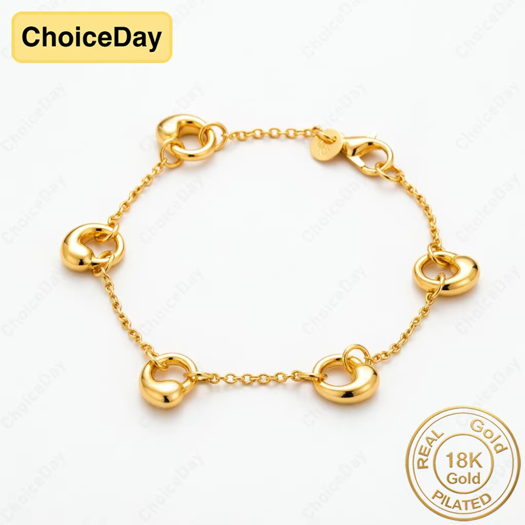 Bracelet ovale à cinq anneaux exquis plaqué or 18 carats pour femmes, cadeau élégant, bijoux pour ma