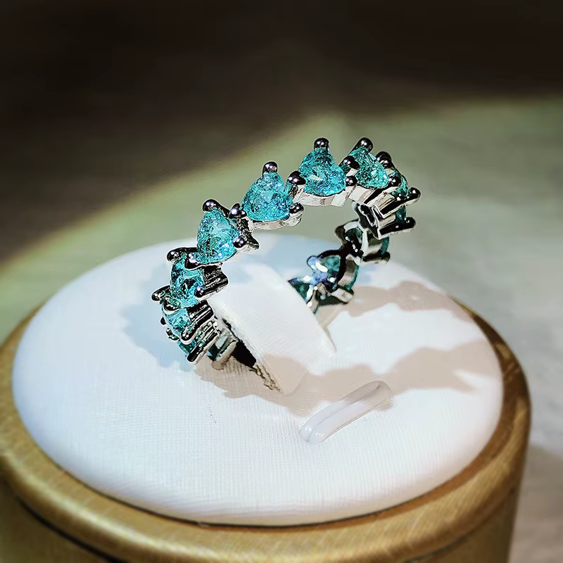 Bague en argent regardé 925 avec tourmaline Paraiba, haute définition, simulation de conception, lum