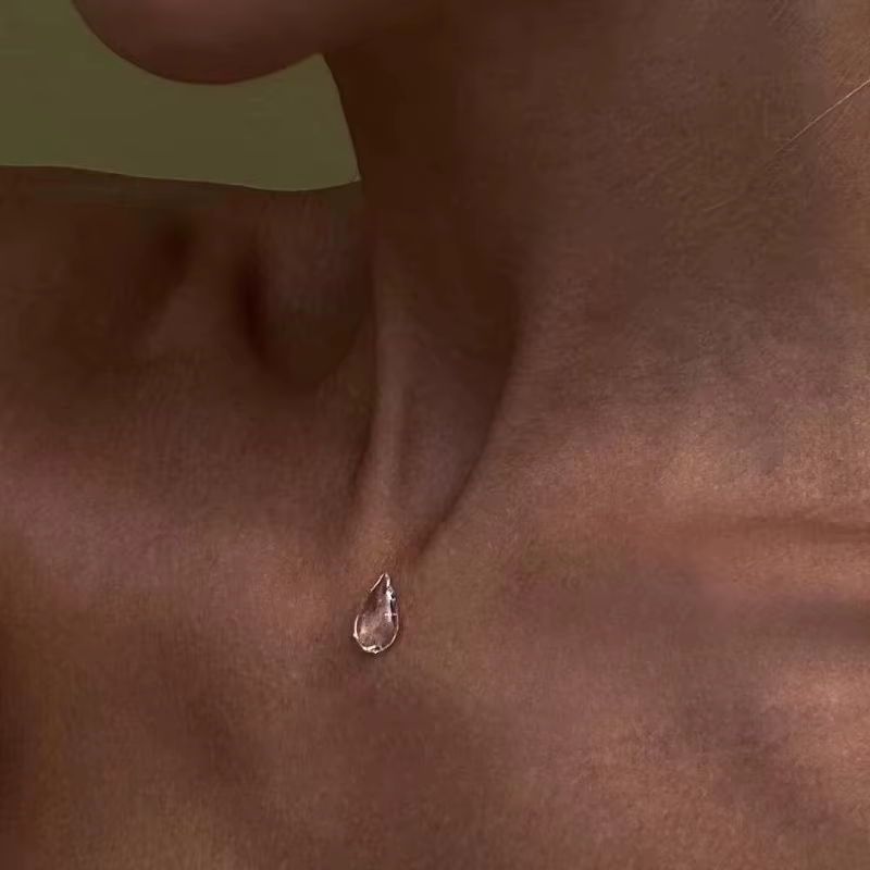 Collier ras du cou de pluie de rosée pour femmes, ensemble de boucles d'oreilles faites à la main, b