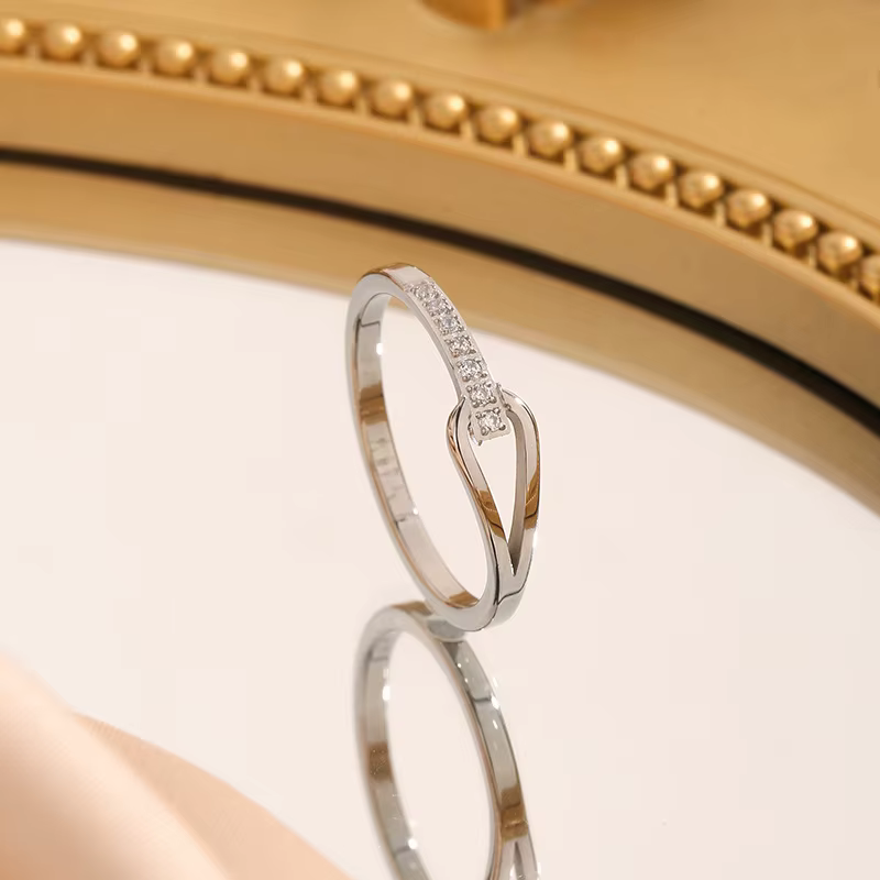 Bagues en Zircon en acier inoxydable, bijoux mignons pour femmes, ajustement confortable, usage quot