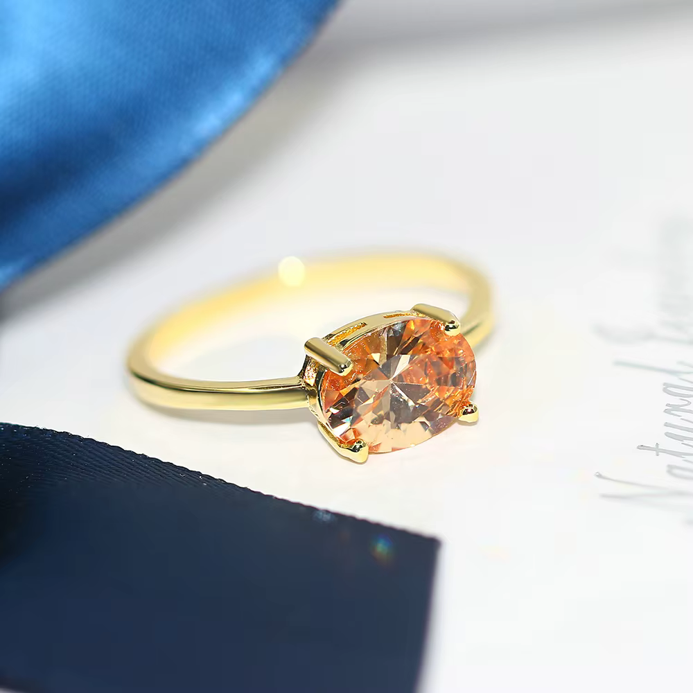 Bague de fiançailles de couleur or pour femmes, anneau de mariage avec pierre, vente en gros, R865