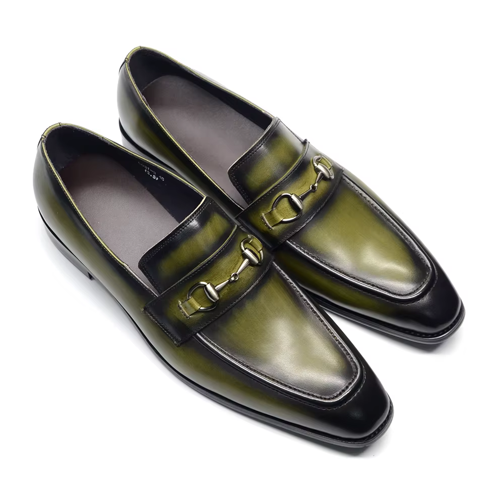 Chaussures de mariage classiques européennes pour hommes, mocassins en cuir véritable avec mors de c