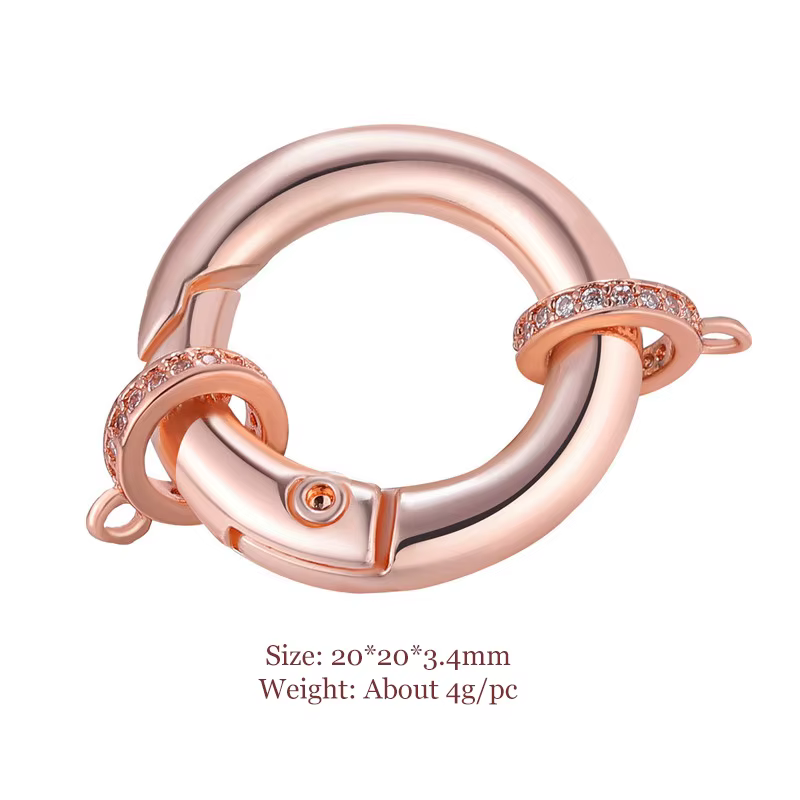 Fermoirs en cuivre et zircone pour fabrication de bijoux faits à la main, accessoires pour femmes, c