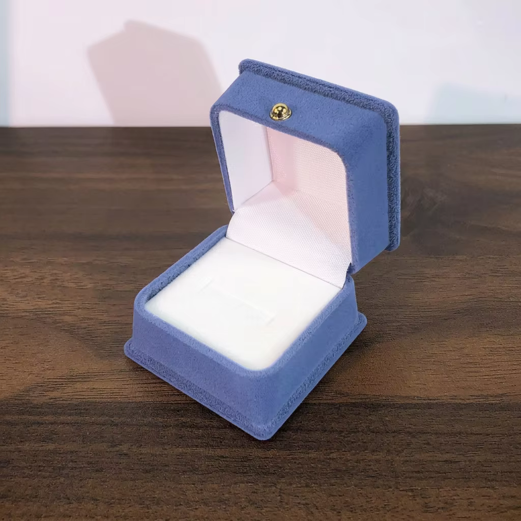 Boîte à bijoux royale exquise bleu lac, boîte de rangement multi-tailles solide pour emballage cadea