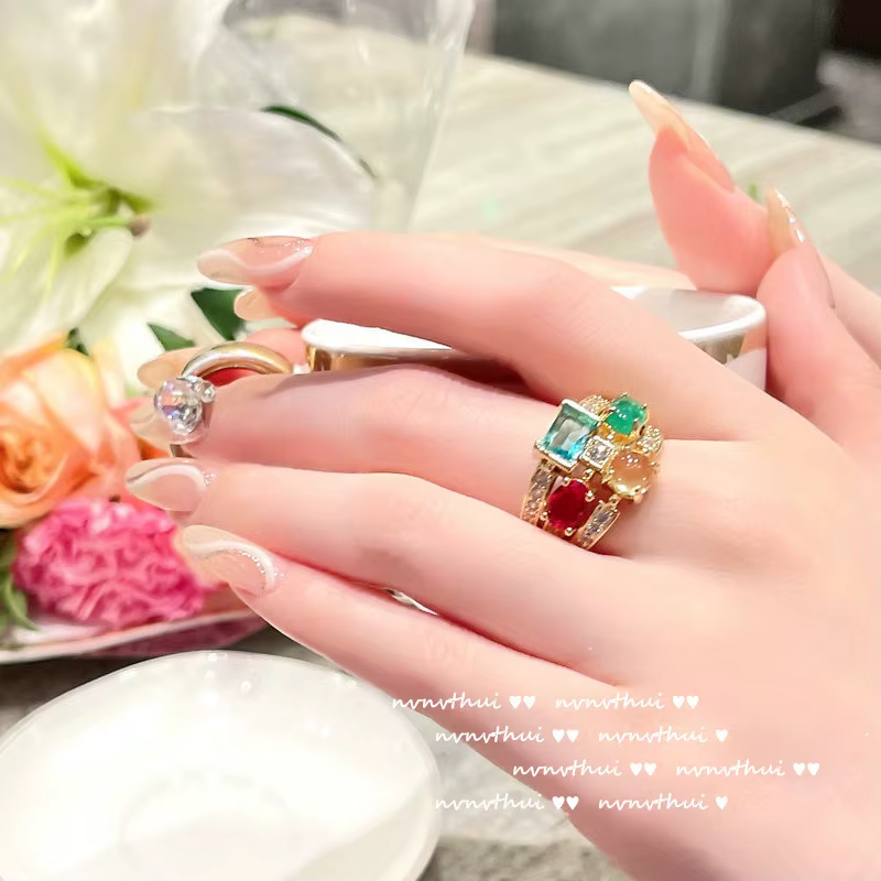 Ensemble de bijoux de luxe en or 18 carats pour femme, collier en cristal, bague, boucles d'oreilles