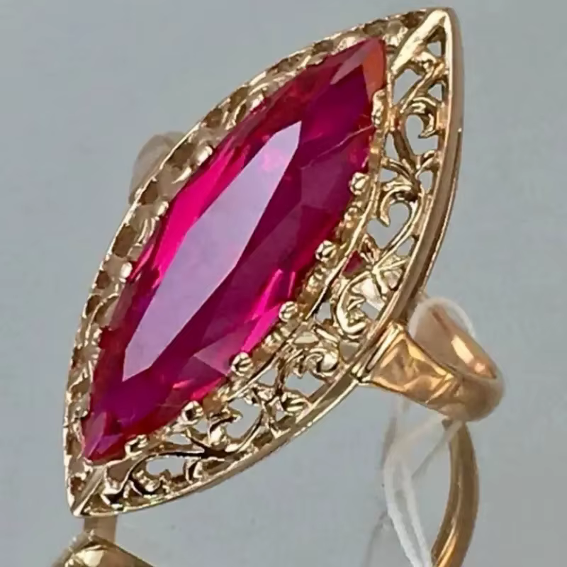 Huitan – bague couleur or noble pour femmes, forme marquise, design gravé, accessoires de mode pour 