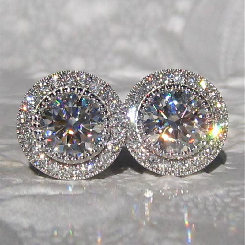 Huitan – petites boucles d'oreilles rondes en CZ pour femmes, simples et élégantes, usage quotidien,