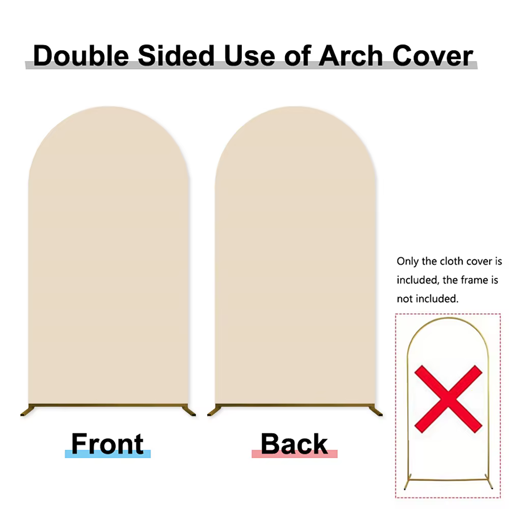 Housse de toile de fond pour arche de mariage vert sauge, en spandex élastique double face, pour ann