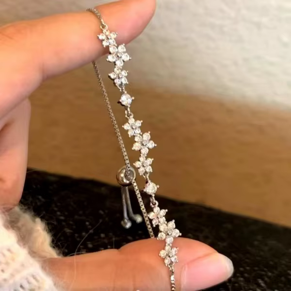 Bracelet géométrique de luxe en Zircon plaqué or pour femmes, carré polyvalent et réglable, bijoux c