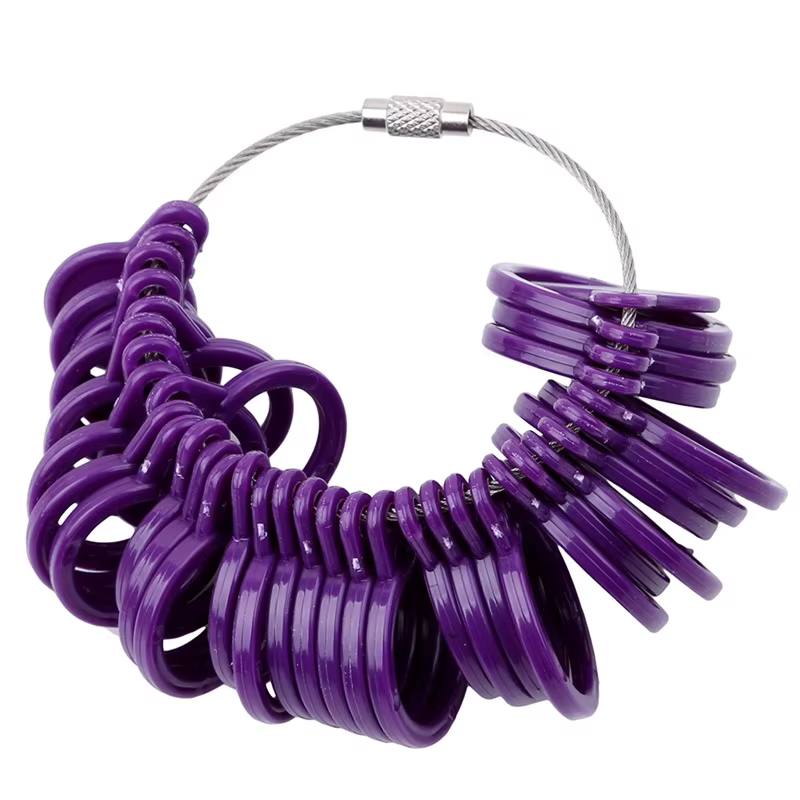 Outil de mesure de la taille des doigts des matiques en plastique, poignées de bijoux, taille de bag