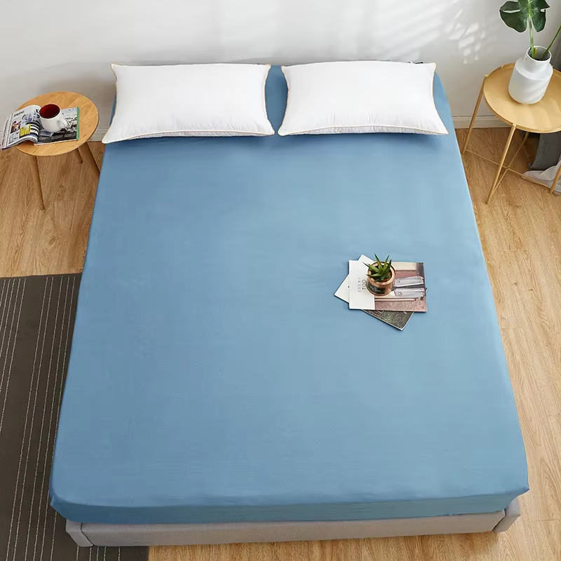 Drap-housse 100% coton de haute qualité, couleur unie, avec bande élastique, drap de lit simple, Dou