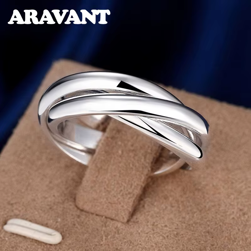 Aravant – Triple bague en argent 925 pour femmes, bijoux de mariage à la mode
