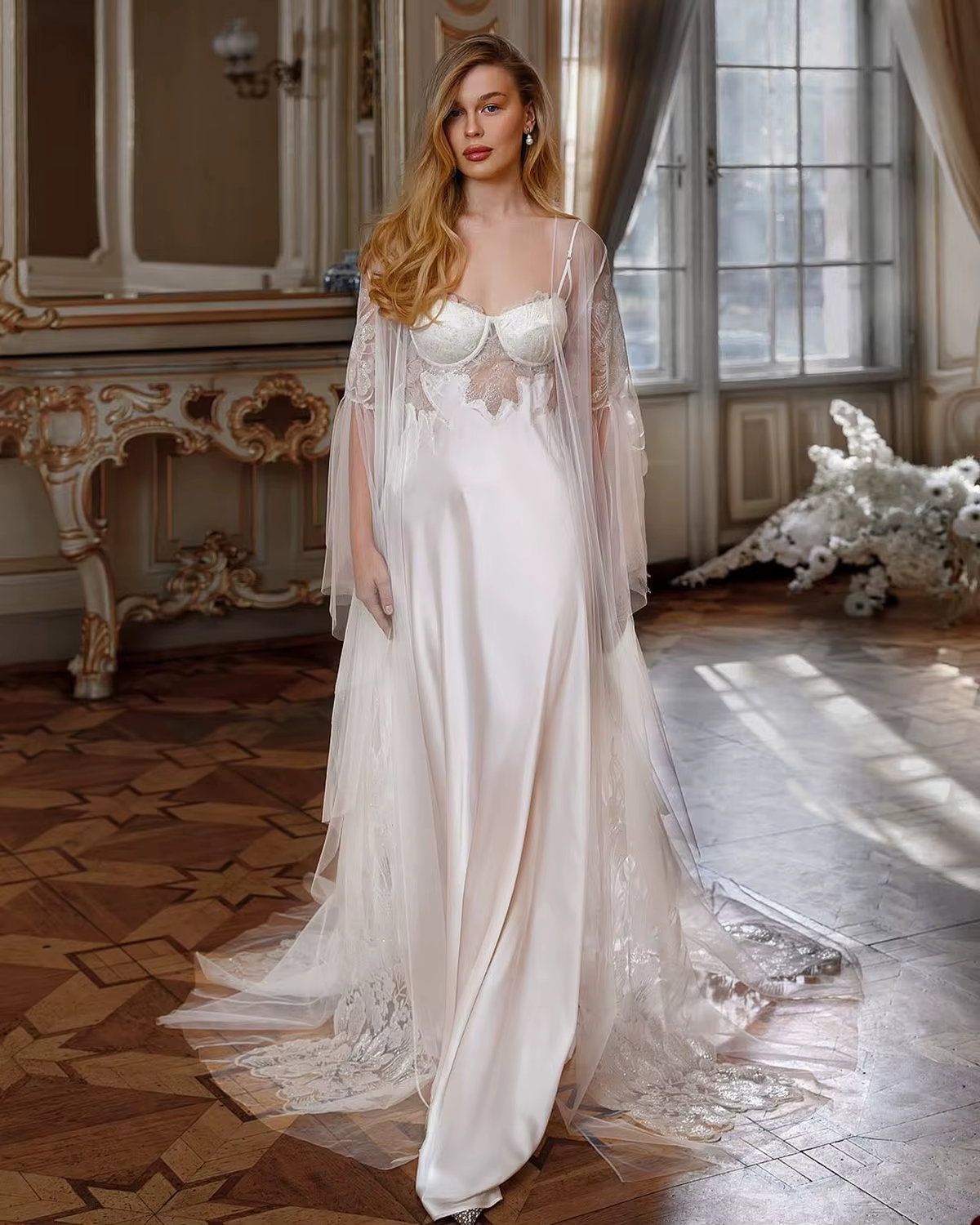 Robe de loisirs en dentelle transparente pour femmes, col en v, avec des Appliques en soie, serrure 