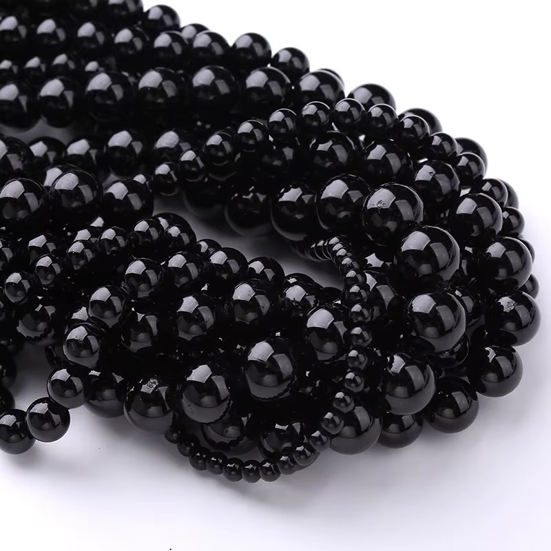 Perles rondes en pierre d'obsidienne argentée naturelle, pour la fabrication de bijoux, accessoires 