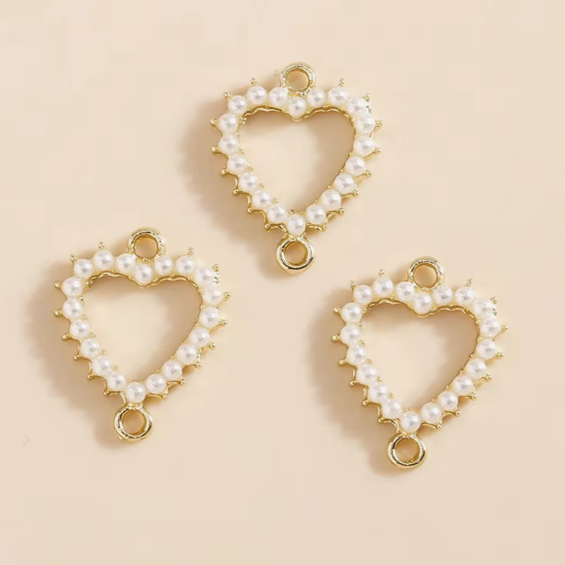 Leslie-Perles de Clip Exquises, Breloques en Forme de Cœur d'Amour, Bijoux de Bricolage, Collier Fai