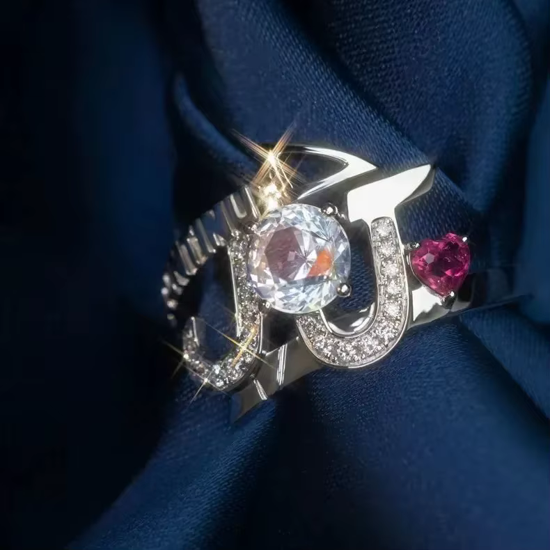 Bague Zircon Immortel JOJO Bizarre Adventure, Bague Alimentaire Haut de Gamme Polyvalente au Design 