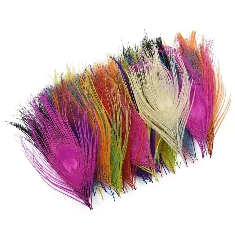 10 Pièces de Plumes de Paon Colorées pour la Création de Bijoux, 10-15CM, Plumes de Paon Réelles, Dé