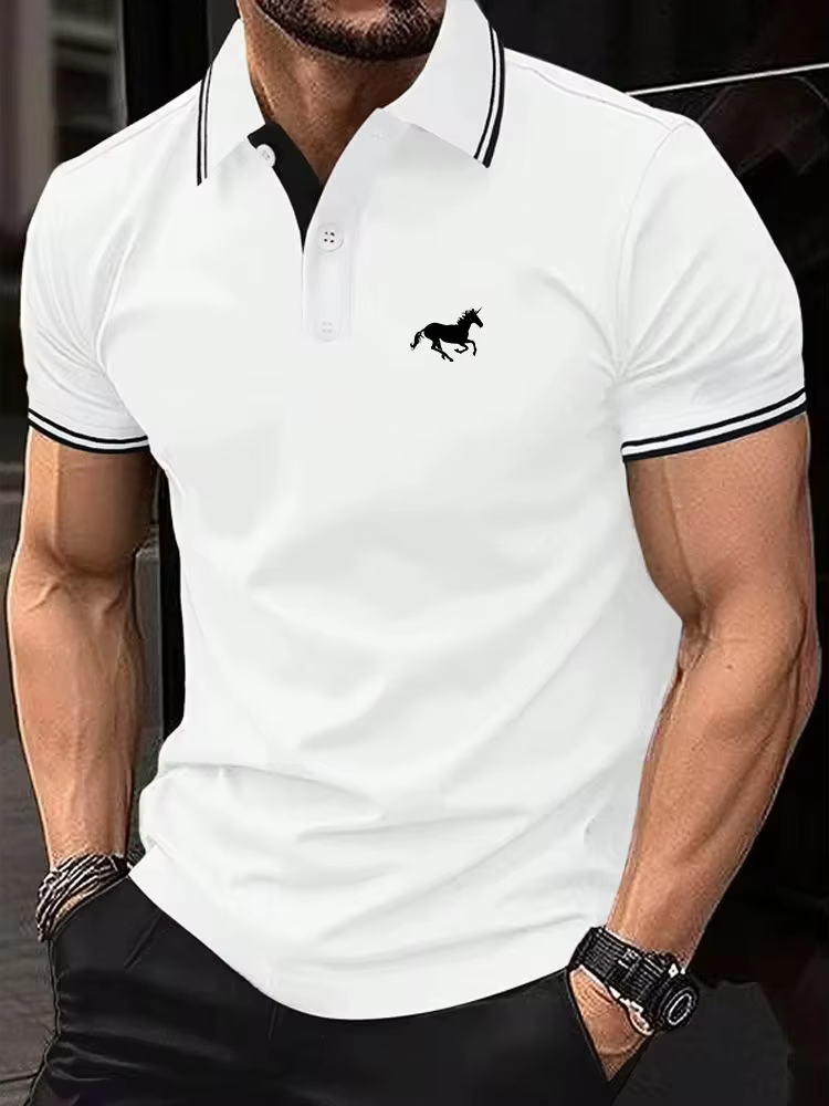 Nouveau T-shirt Polo Classique à Manches Courtes pour Homme – Haut d'Été Décontracté avec Boutons et