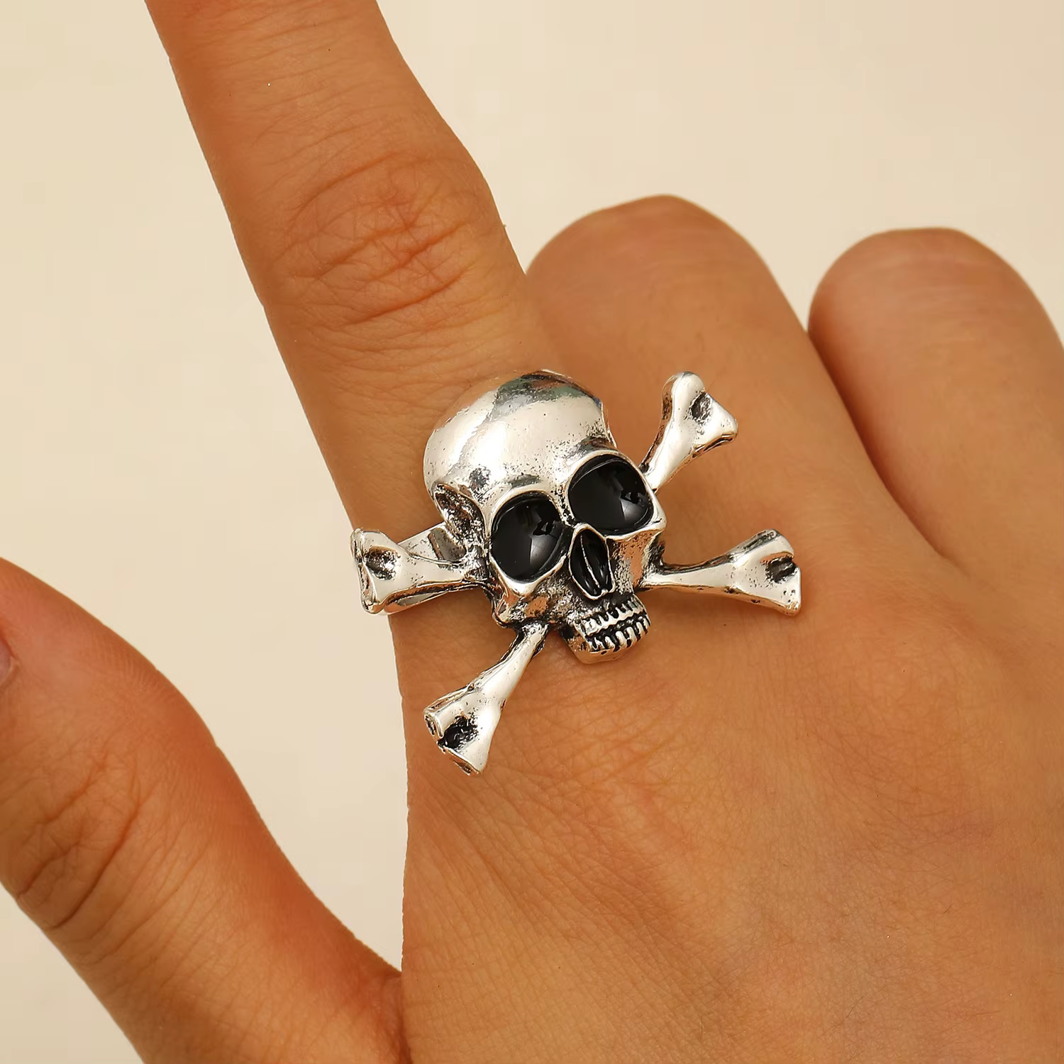 Bague de Pirate gothique personnalisée pour femmes, bague d'ouverture de fête d'horreur foncée d'hal