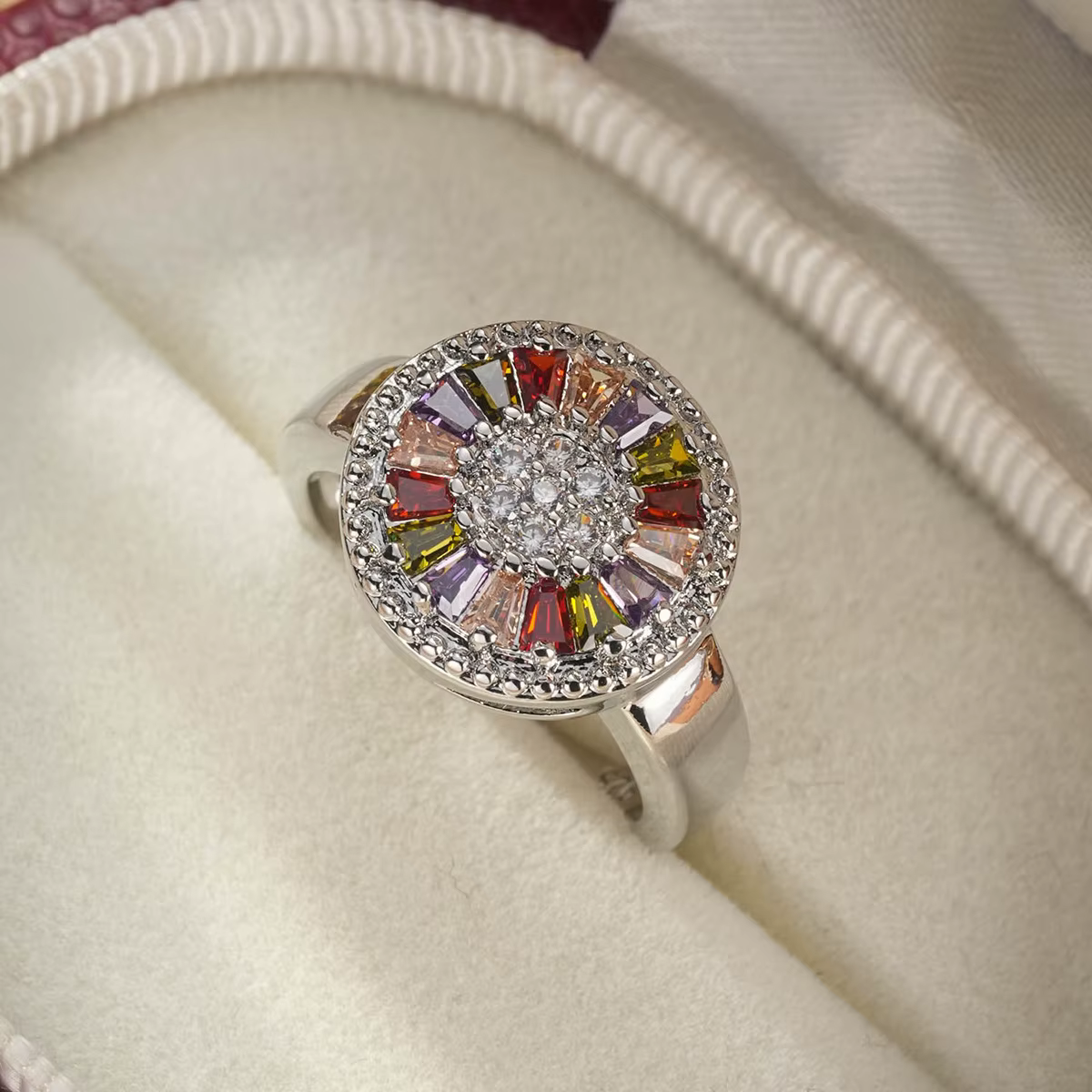 Bagues de luxe en argent Sterling 925 pour femmes, bagues en Zircon coloré en forme de fleur, bijoux