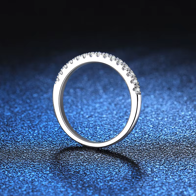 Bague de mariage en platine massif PT950 avec moissanite pour femme, passe le test du diamant, durab