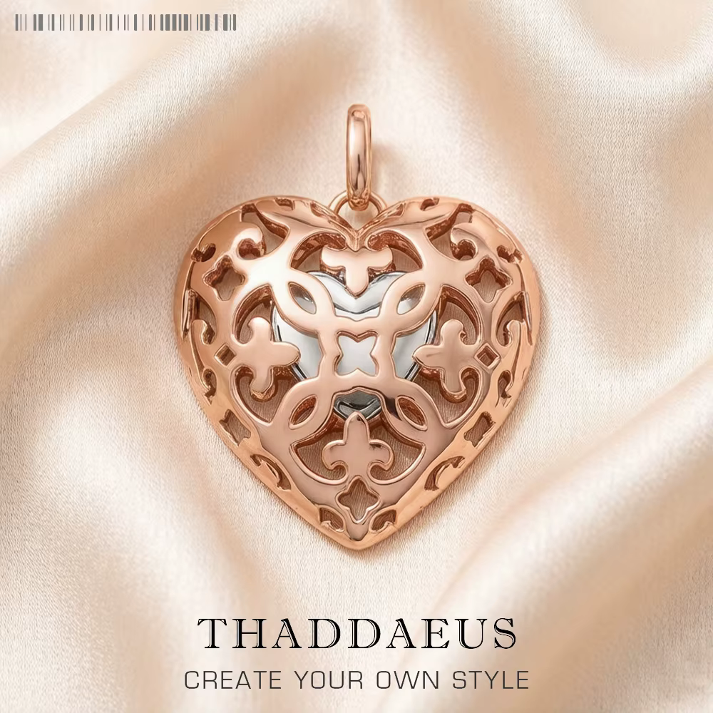Pendentif médaillon en forme de cœur en or Rose, tout nouveau printemps, bijoux romantiques en argen