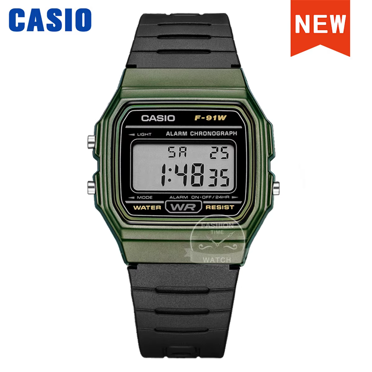 Casio montre pour hommes rétro mode bracelet en résine noire montre-bracelet numérique modèle F-91WM