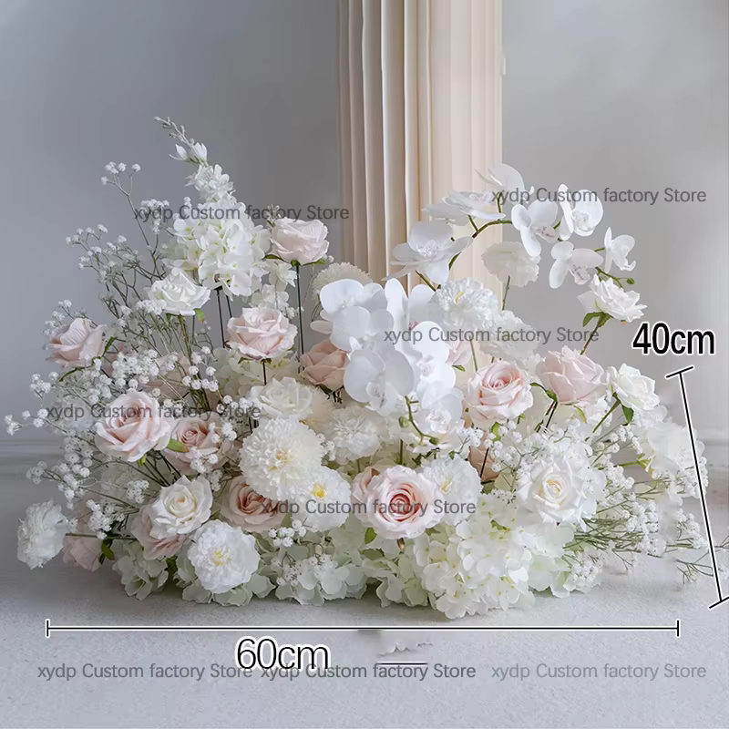 Décor de Mariage Luxueux, Fleurs Blanches, Orchidée Hyacinthe, Décor Temporaire pour Bébé, Fournitur