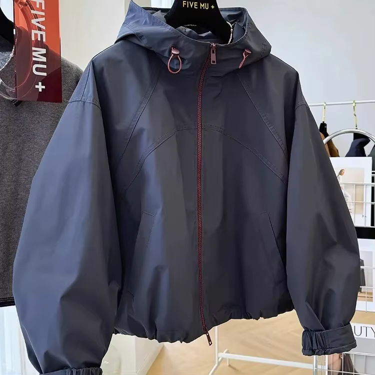 Veste courte femme 2025 printemps automne avancé à capuche dames Stormtrooper veste Version coréenne