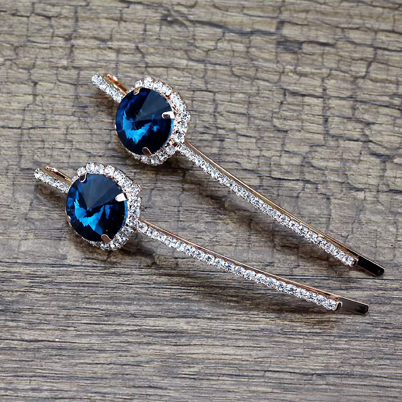 Bijoux de cheveux en diamant de luxe pour femmes et filles, pince à cheveux ronde en cristal, cercle