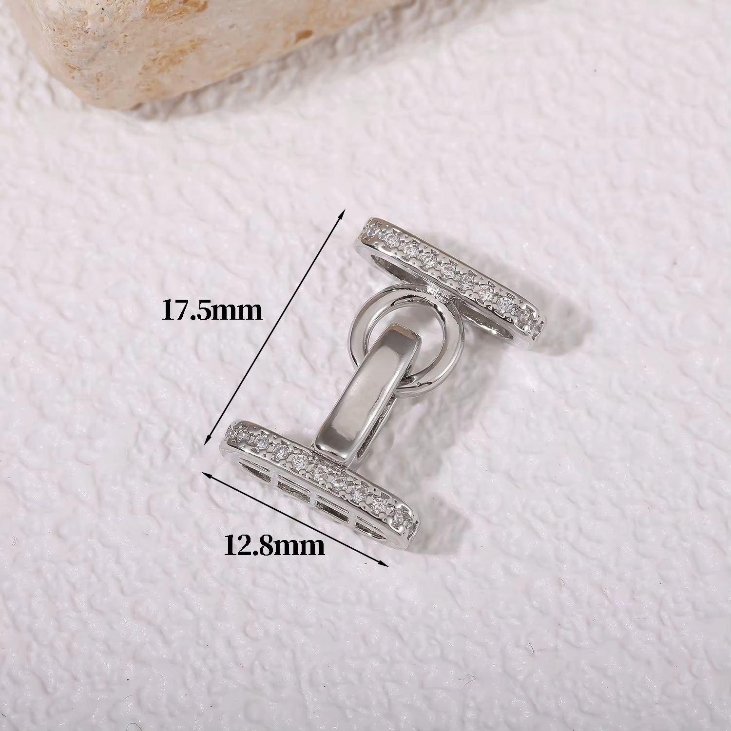 Accessoires de bijoux DIY : Fermoir en cuivre plaqué or micro-serti de zircons à deux et trois rangé