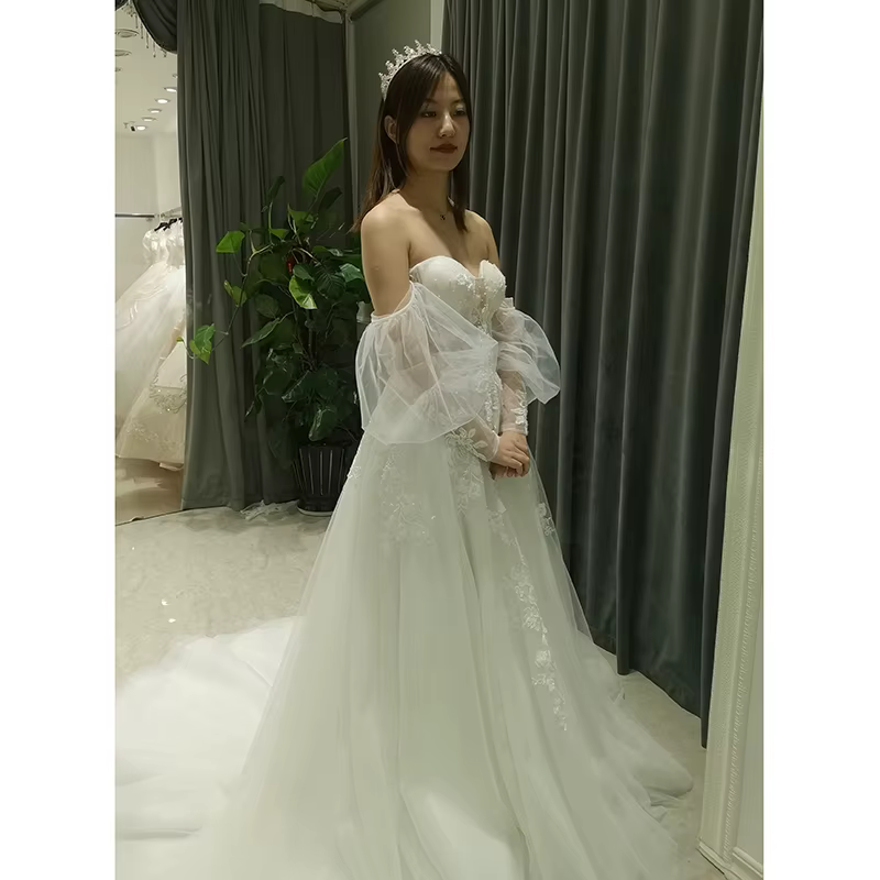 SL-8350 personnalisé robe de mariée 2021 collection fête demoiselles d'honneur romantique dentelle s