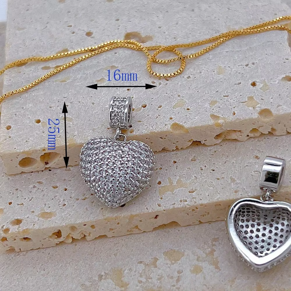LJRIVER-Pendentif Coloré en Forme de Cœur pour Bijoux, Fournitures de Divertissement, Collier, Brelo