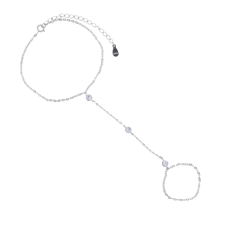 Bracelet chaîne pour femme en argent sterling 925, bijoux fins, géométrique, avec serti rond en CZ é