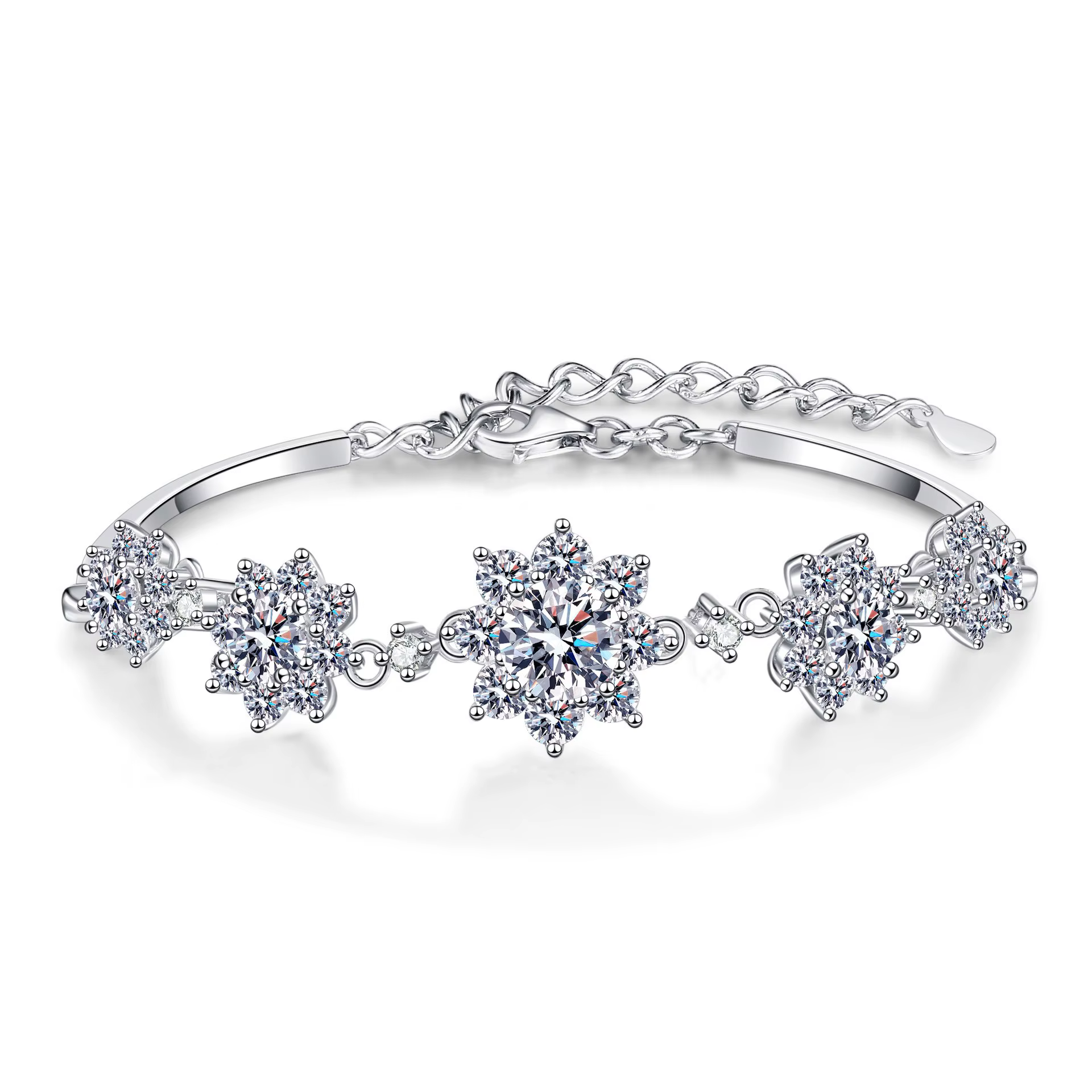 Bracelet en diamant Moissanite ronde pour femme, bracelet de mariage GRA, ignorez les bijoux en arge