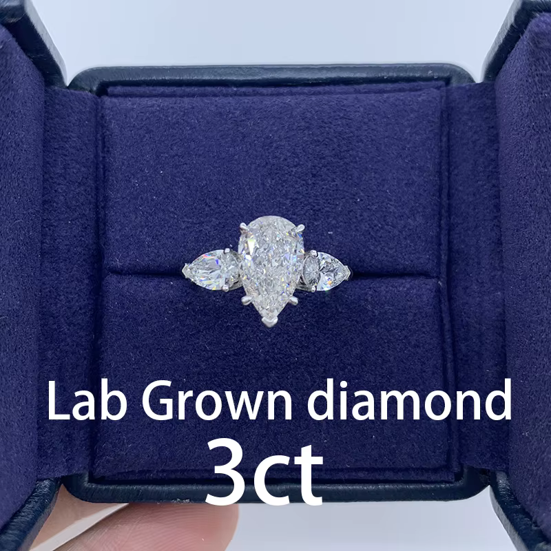 Gland AW-Bijoux personnalisés, diamant cultivé en laboratoire, diamant principal, coupe formage, 3ct