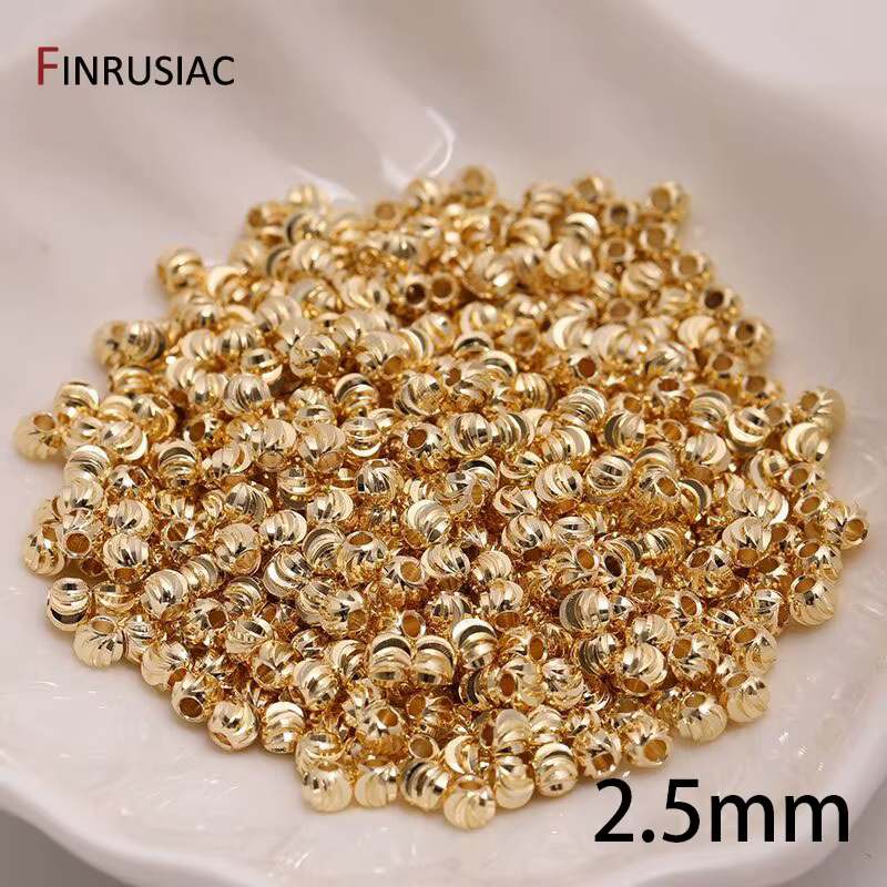 Perles de fleurs coupées à rayures plaquées or 18 carats, séparateurs pour perles, perles d'espaceme