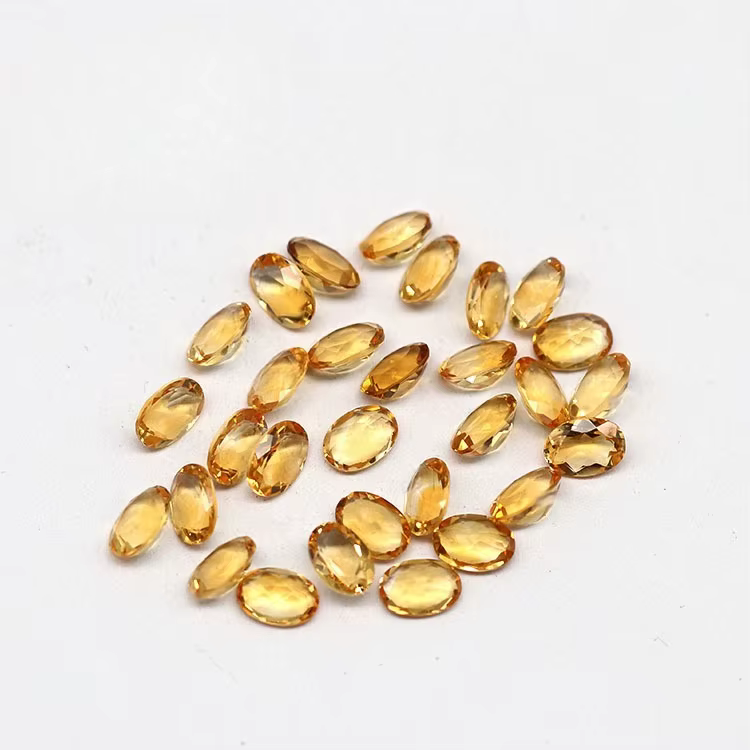 Bague en Citrine Naturelle, Pierre Ovale en vrac, Bijou incrusté, Pierre assortie