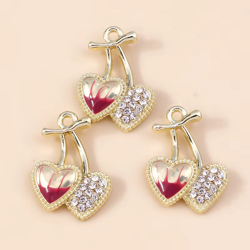 Leslie – breloques en forme de rose en cristal de couleur or, 4 pièces, 16x18mm, pour colliers, bouc